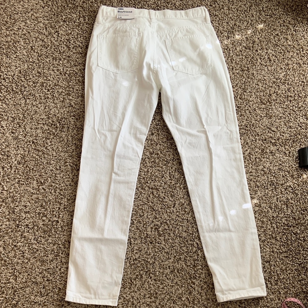 White Button-Fly Skinny Jeans - Picture 7 of 7
